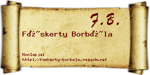 Fáskerty Borbála névjegykártya