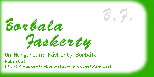 borbala faskerty business card