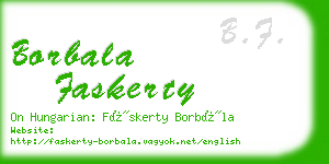 borbala faskerty business card